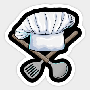 Chef hat with Wooden spoon Sticker